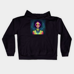 Colorful Alien Girl - best selling Kids Hoodie